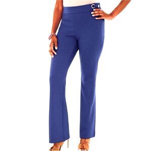 Chico's Blue Trousers Pull-on Textured Waffle sz 16 (3R Chico Sizing) NEW 🏷